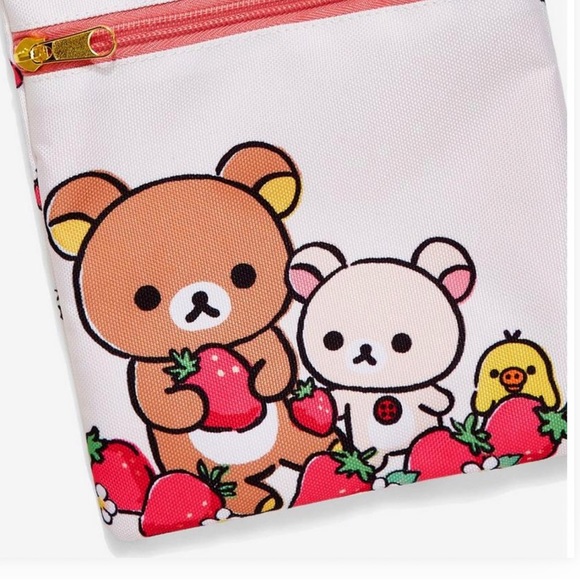 Rilakkuma Strawberry Passport Crossbody Bag - Picture 3 of 7